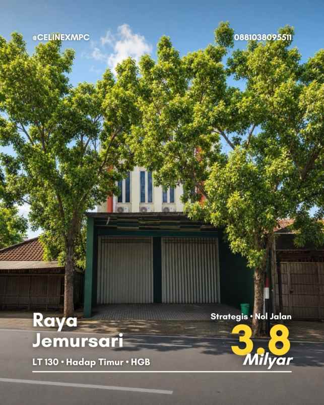 ruko raya jemursari strategis nol jalan