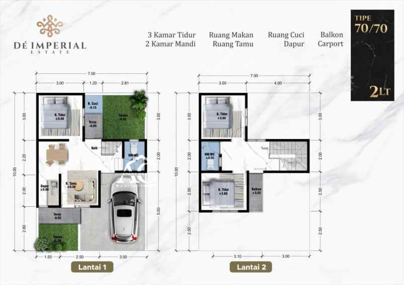 rumah 2 lantai di de imperial estate malang