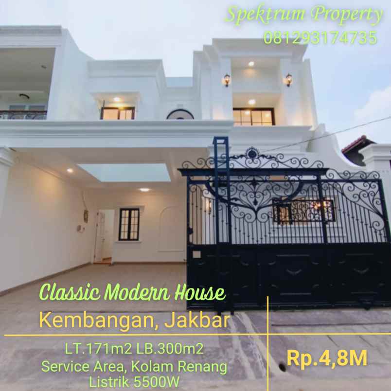 Rumah Classics Modern Di Joglo Kembangan Lt171 Lb300