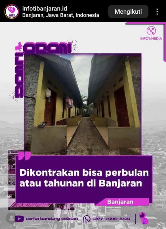 rumah di kontrakan bu hj entin