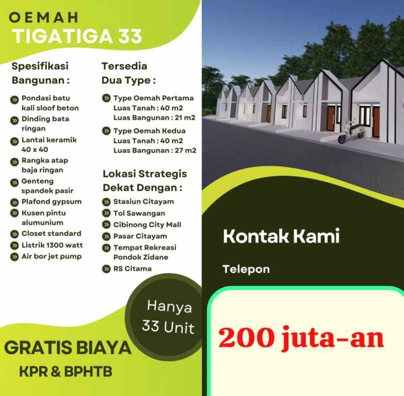 rumah dijual paling murah di nanggerang