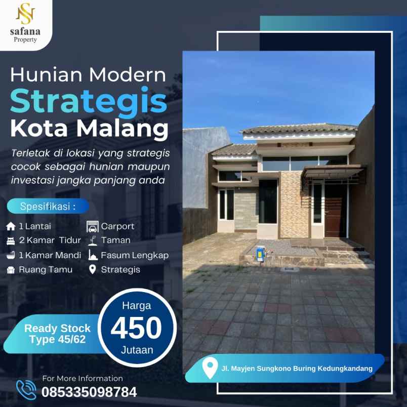 Rumah Modern Minimalis Dekat Exit Tol Malang