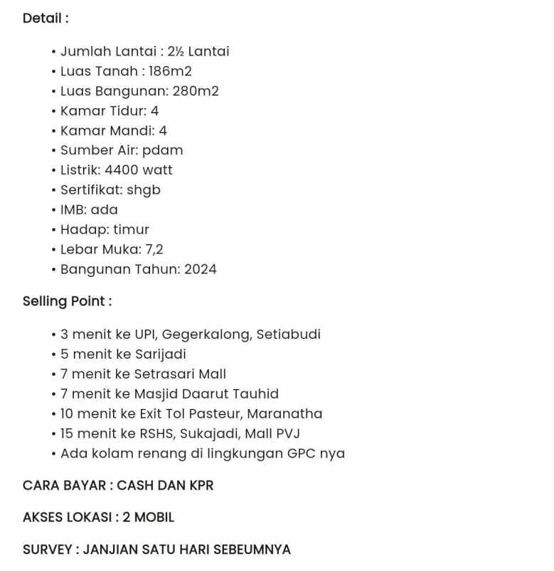 rumah pondok hijau k p a d setiabudi bandung utara