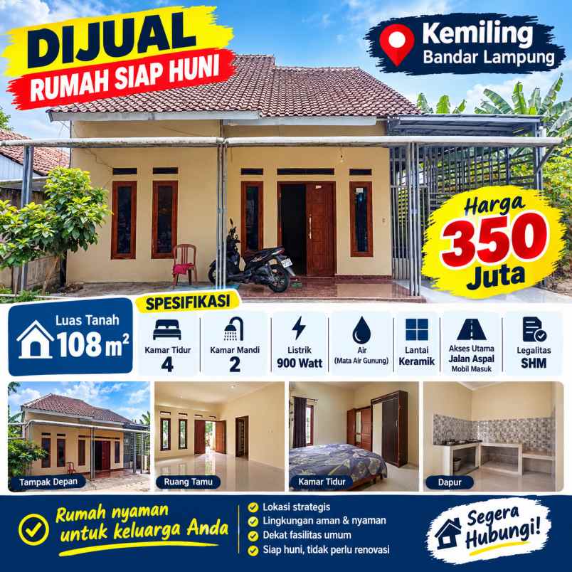 rumah siap huni di kemiling bandar lampung