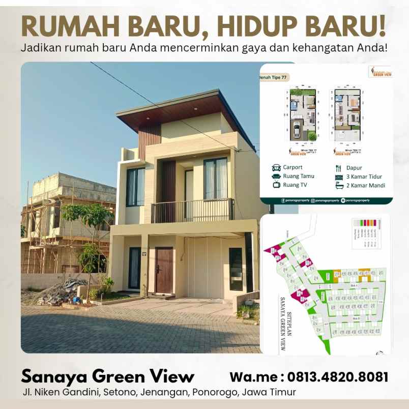 rumah syariah di sanaya green view ponorogo