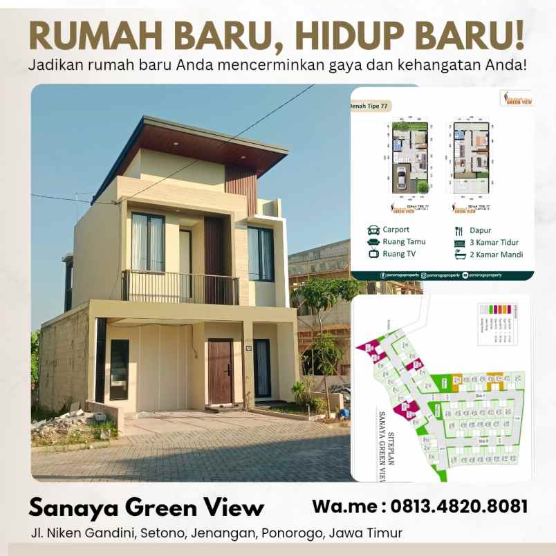 rumah syariah di sanaya green view ponorogo
