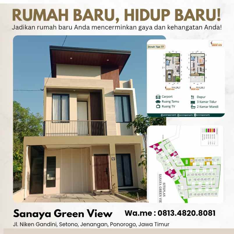 rumah syariah di sanaya green view ponorogo