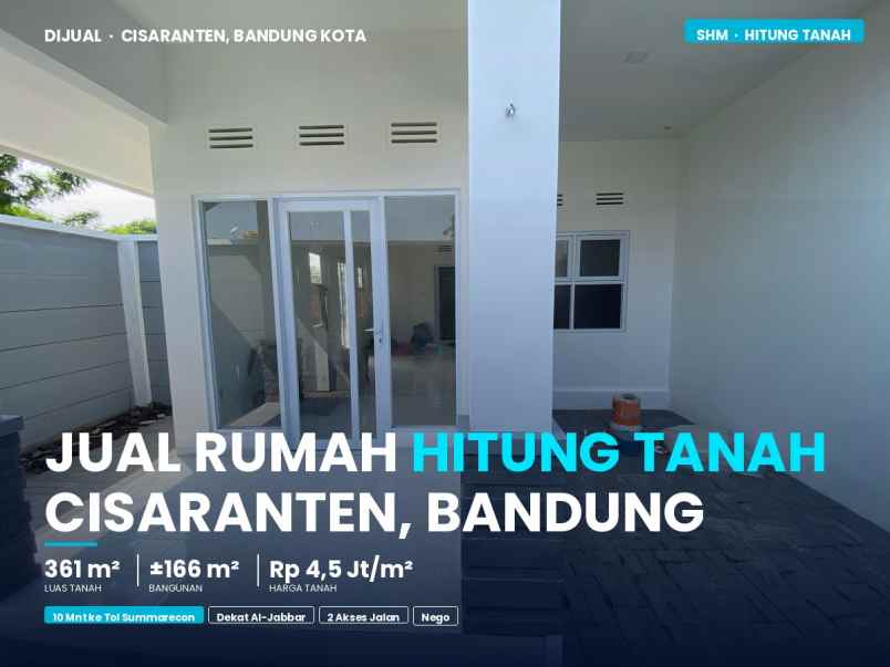 rumah tanah shm 361m cisaranten hitung tanah
