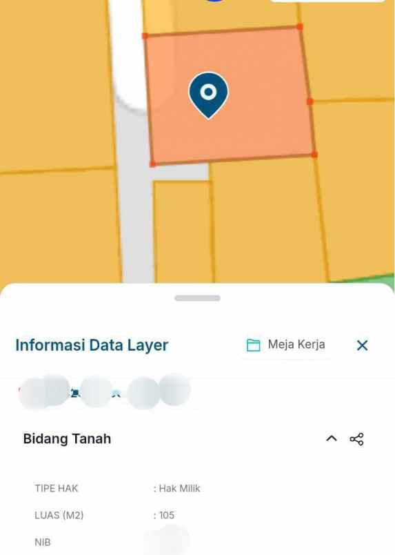 tanah 105m2 dekat stasiun jurang mangu shm rp 4 5jt m2