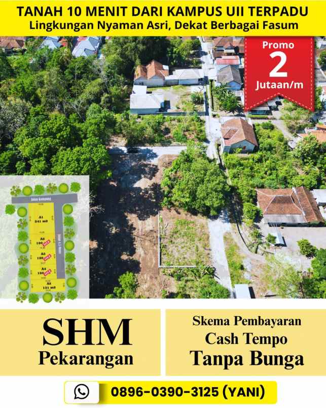 tanah di ngemplak 10 menit dari kampus uii terpadu