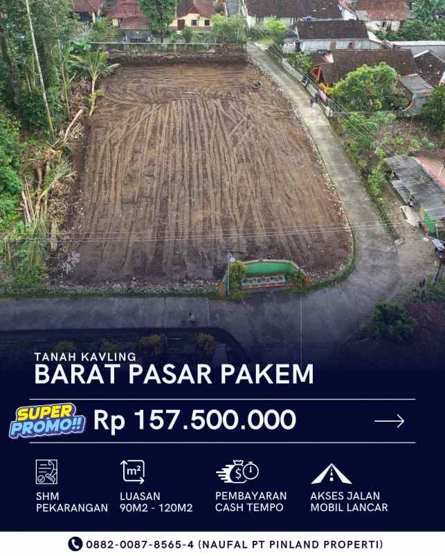 tanah kavling dekat pasar pakem dan rs panti nugroho
