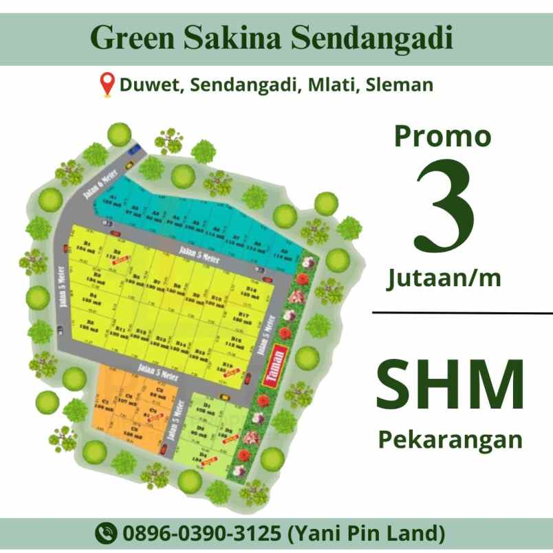 tanah pekarangan murah dekat taman denggung sleman