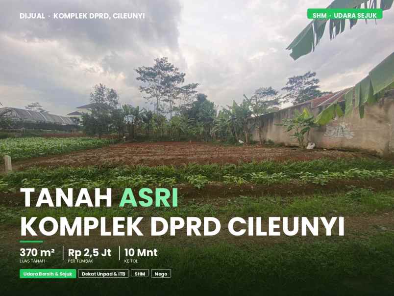 tanah shm 370m komplek dprd cileunyi nego