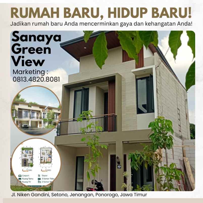 unit terakhir rumah syariah 2 lantai ponorogo