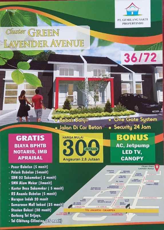 cluster baru green lavender avenue babelan bekasi