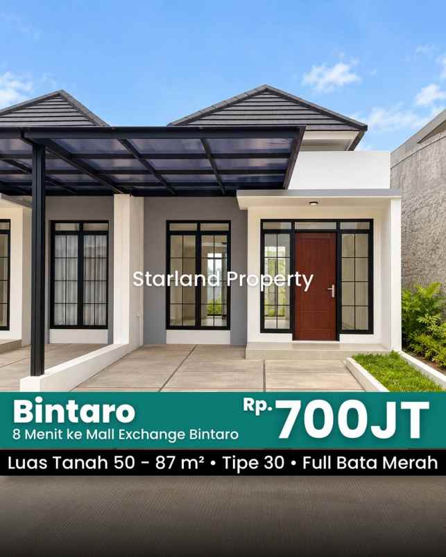 cuma 6 unit rumah modern di bintaro harga 700 jutaan