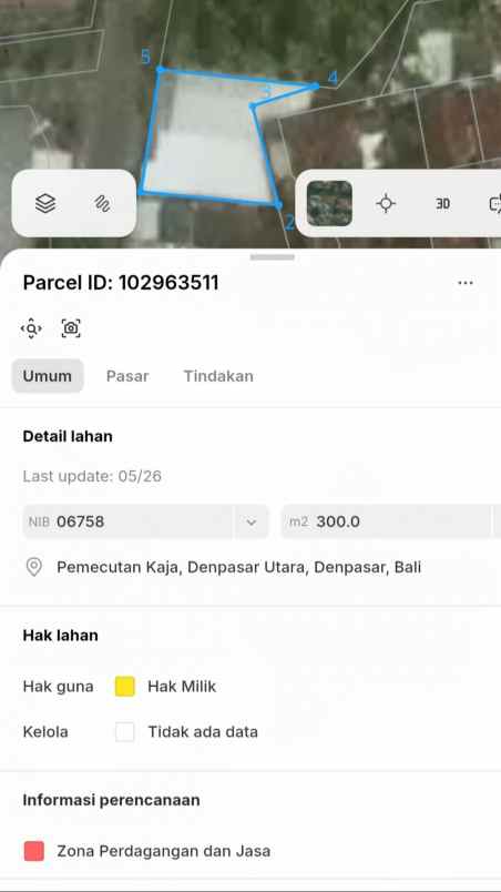 dijual 3 are jl raya bung tomo buluh indah denpasar