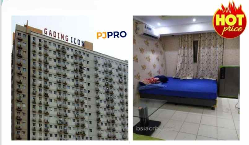 dijual apartemen tipe studio lelang bank
