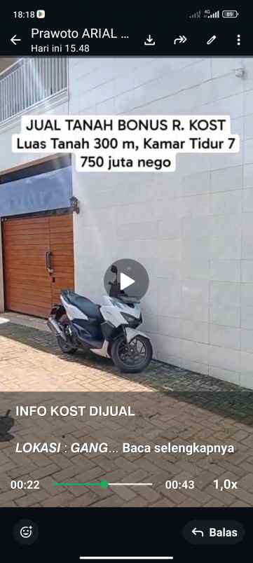 dijual kost di gang kedawung unnes semarang