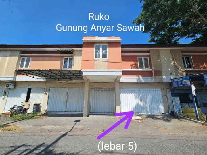 dijual ruko gudang kantor gunung anyar sawah