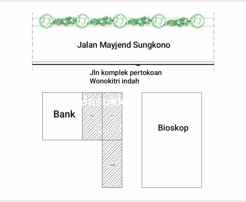 dijual ruko gudang kantor jalan mayjen sungkono