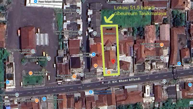 dijual ruko gudang kantor jl rta prawira adiningrat