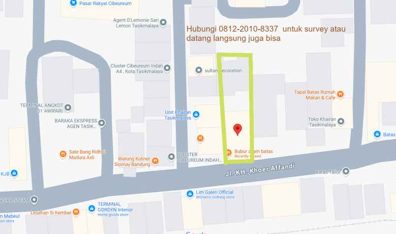 dijual ruko gudang kantor jl rta prawira adiningrat