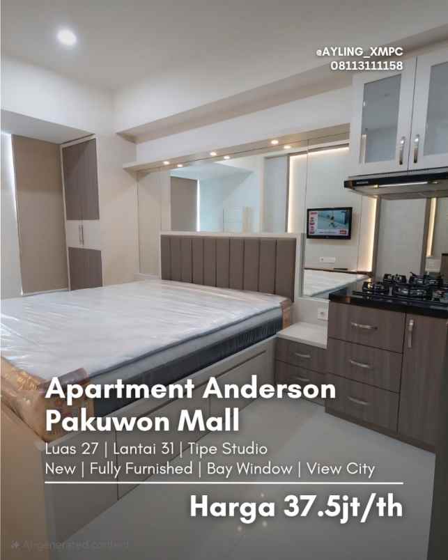 dijual rumah apartment anderson pakuwon