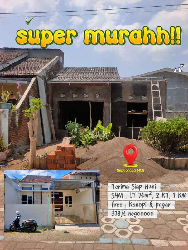 dijual rumah baru lokasi asrikaton malang
