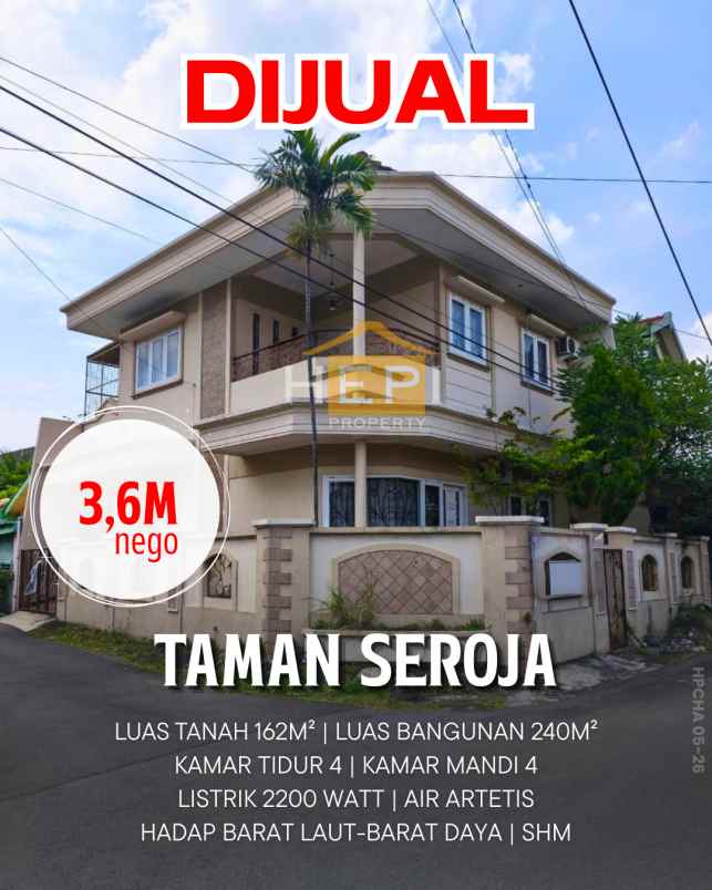dijual rumah di taman seroja semarang