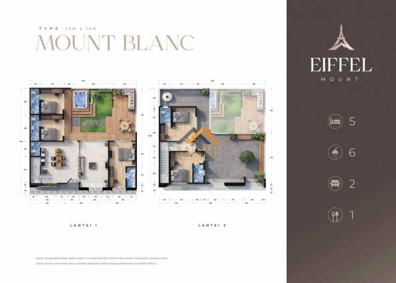 dijual rumah eiffel mount jalan kebun bunga