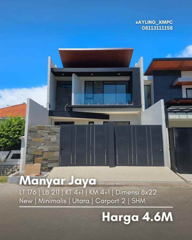 dijual rumah manyar jaya