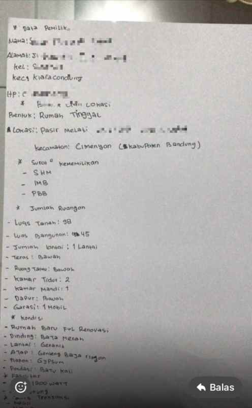 dijual rumah pasir melati