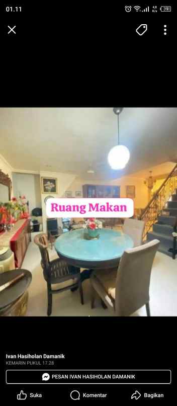 dijual rumah perumahan prima indah
