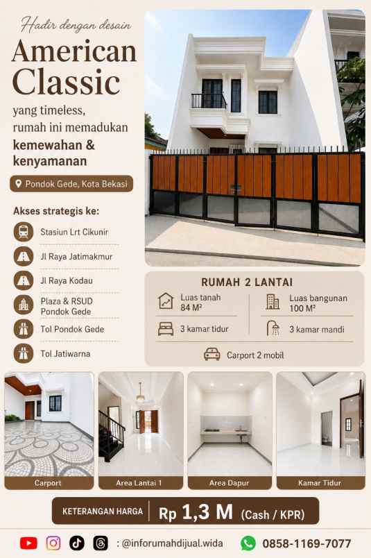 dijual rumah pondok gede