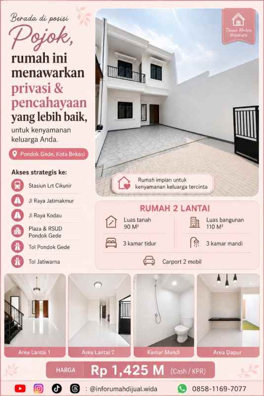 dijual rumah pondok gede