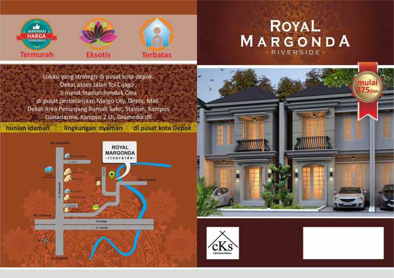 dijual rumah royal margonda riverside beji