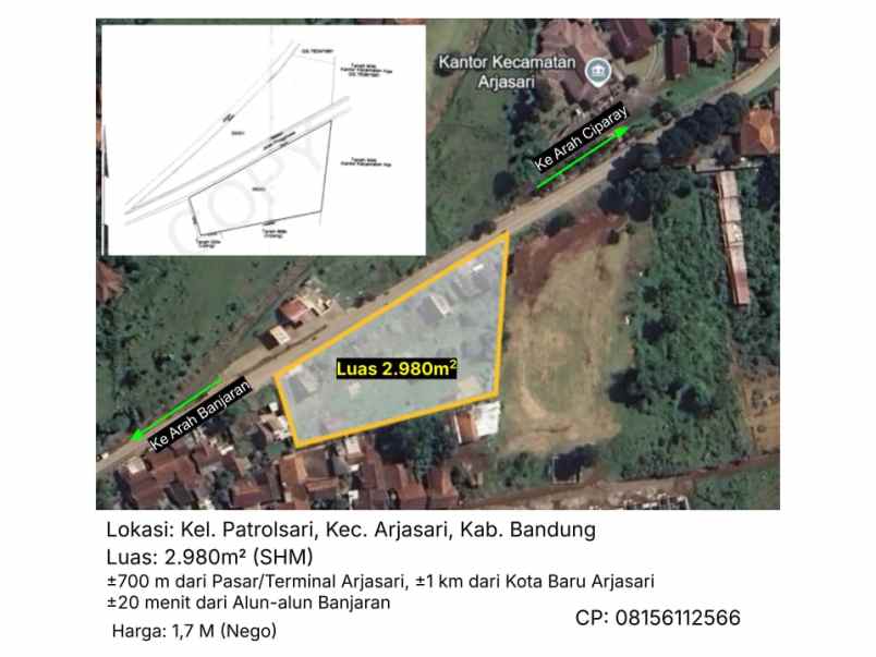 dijual tanah arjasari
