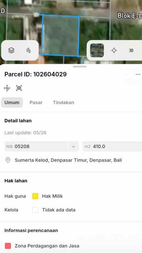 dijual tanah badak agung utara