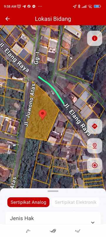 dijual tanah di jl elang sambiroto semarang