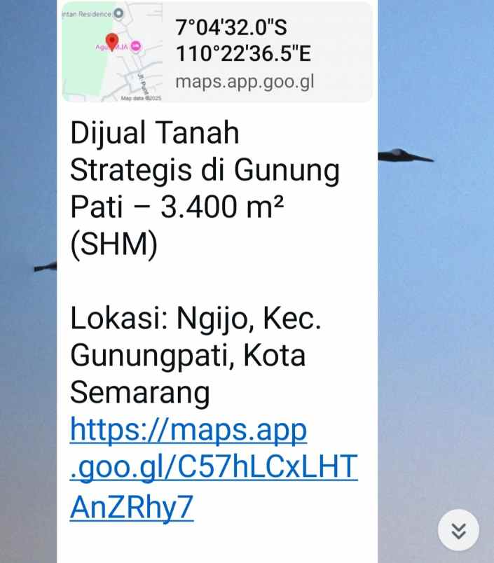 dijual tanah di ngijo gunung pati semarang