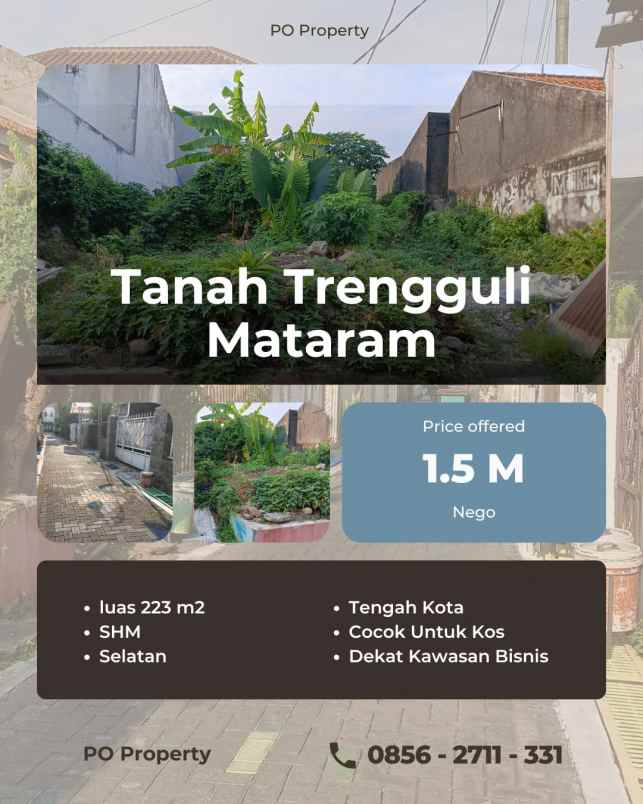 dijual tanah jalan mataram