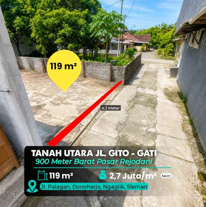 dijual tanah jl gito gati