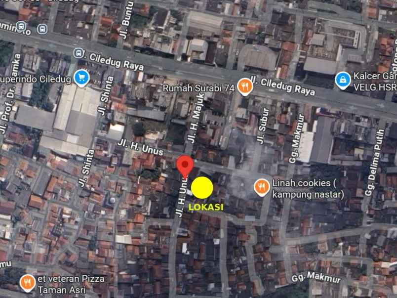 dijual tanah jl h unus rt 002 rw 001