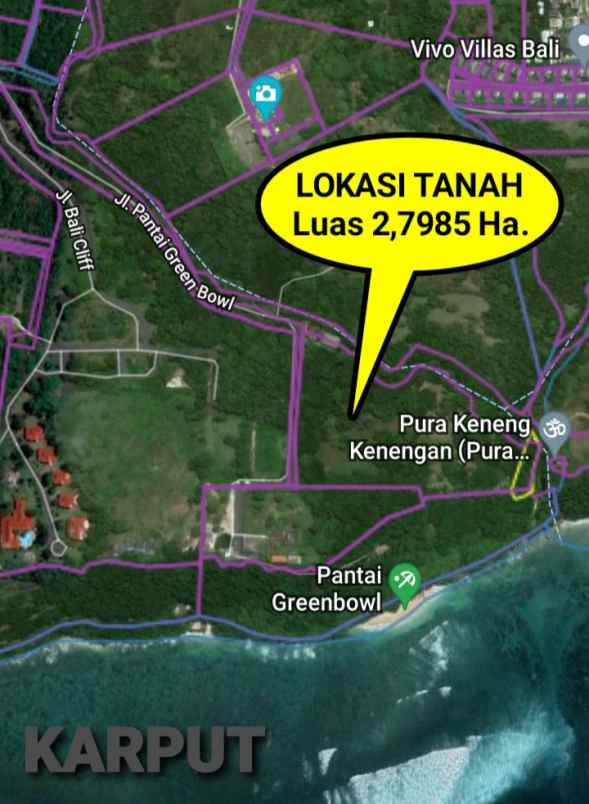 dijual tanah jl pura batu pageh