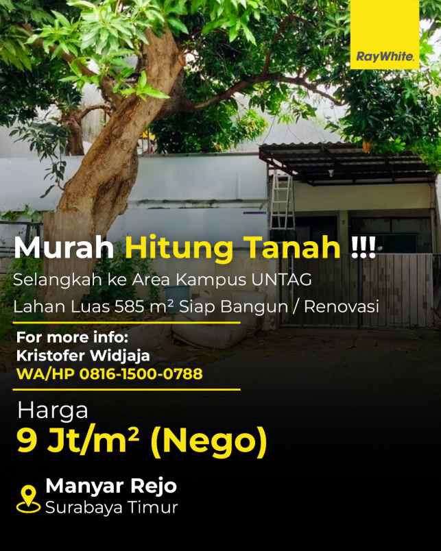 dijual tanah manyar rejo