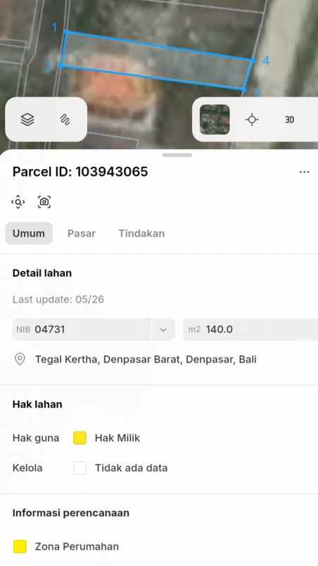 dijual tanah monang maning