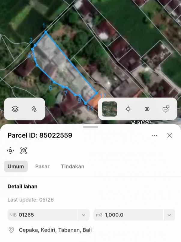 dijual tanah raya tangeb