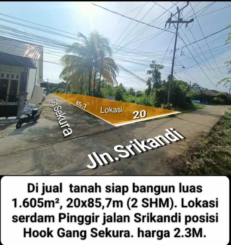 dijual tanah serdam jln srikandi