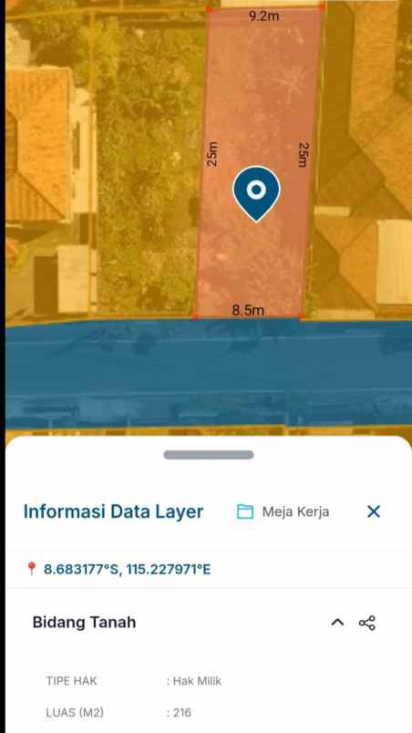 dijual tanah tukad batanghari